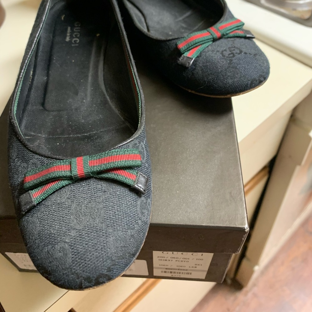 Gucci Nero gross grain ballet slippers